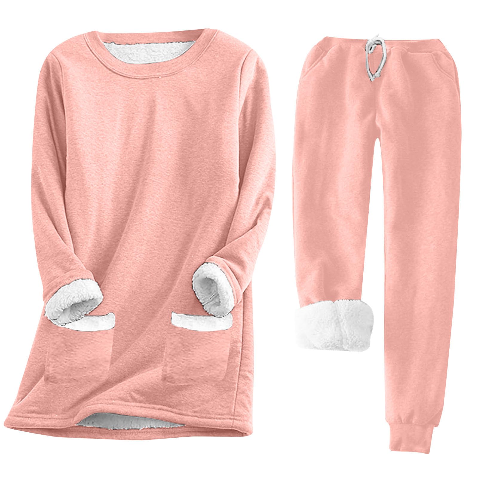 Générique 2027-Thermique Femme Velours Épais Chaud Slim Mi-Long Manches Longues Couleur Unie avec Poches Pull Décontracté Automne Hiver