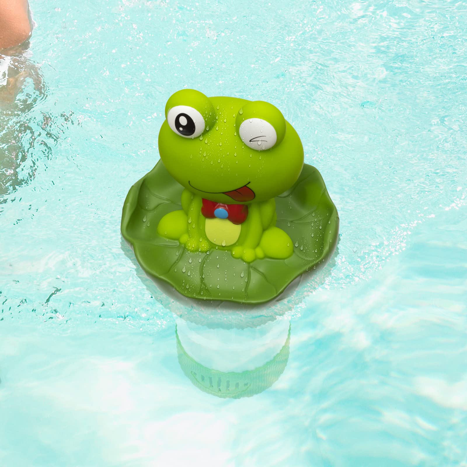 Doli Yearning Flotador flotante de cloro para piscina, para tabletas de 3 pies, rana