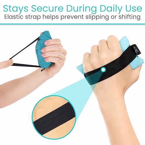 Miniatura 5 de Vive Protector de agarre de palma (paquete de 3)  Cojines de contractura de manos y dedos  para artritis, ruptura de piel, fuerza de ejercicio,