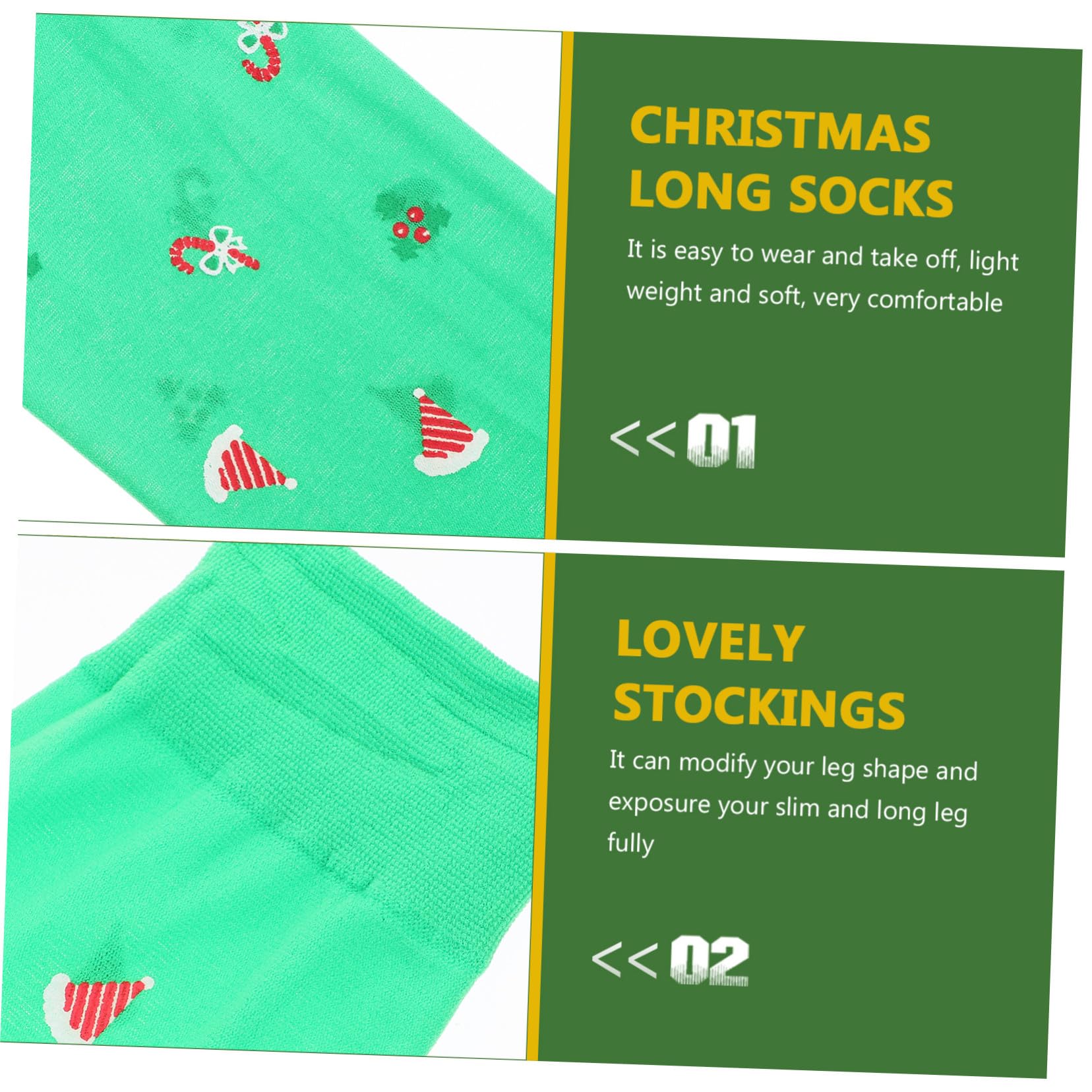 3pares Medias Navideñas De Seda Largas y Duraderas Calcetines Altos Para Mujer Medias Bonitas Diseño De Navidad Para Fiestas De Fin De Año