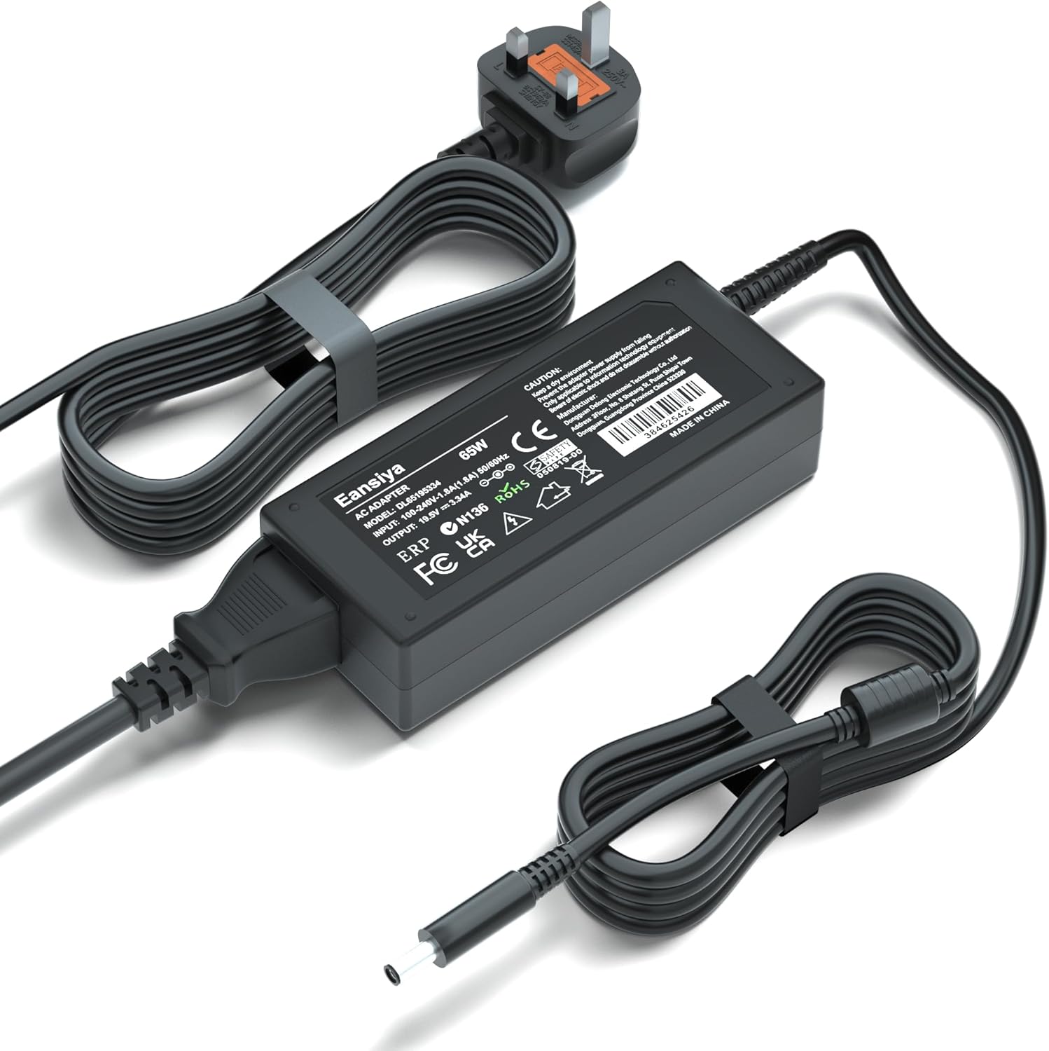 Dell Laptop Charger,65W 19.5V 3.33A AC Adapter for Dell Inspiron 11 13 15 17 7000 5000 3000 Series 3501 3505 3552 3555 3558 Dell Vostro 3358 3558 3559 19.5V 3.34A Notebook Replacement AC Adapter