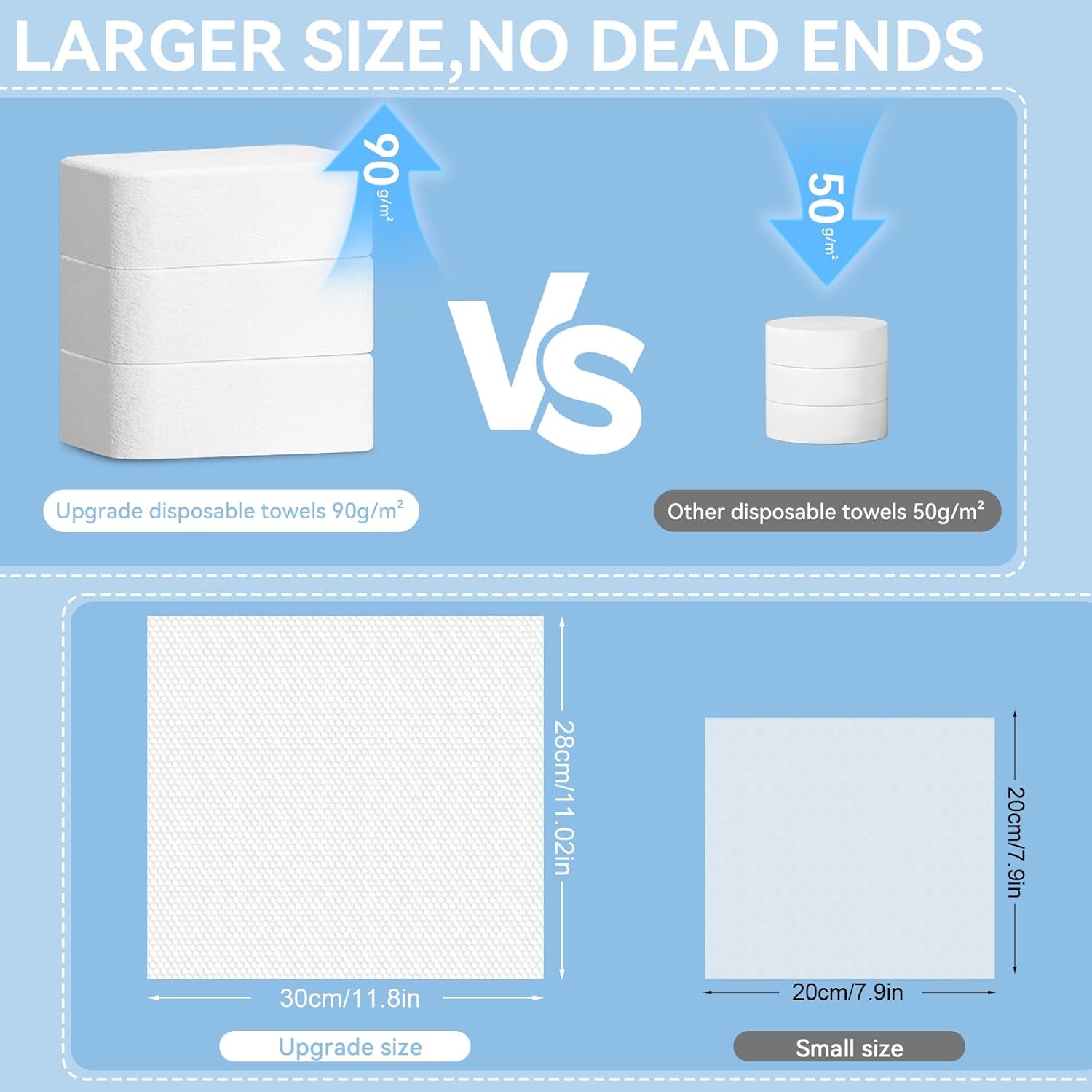 Compressed Towels Tablets (11.8" x11") 50 Bulk Set Disposable Compressed Washcloths for Travel & Camping, Soft Compressed Face Towel with Waterproof Case for Daily Use & Camping Essentials - Image 6