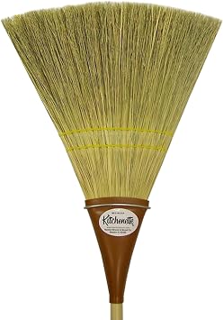 The Original Kitchenette Broom - 14oz Ultra-Lightweight Handmade Sweeper - 100% Mexican Broomcorn Bristles - Solid Wood Handle - Made in USA - Professional Non-Scratch Brush for Wood & Tile Floors