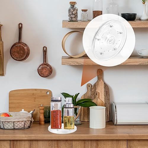 Miniatura 4 de Mini organizador giratorio de acrílico de 6 pulgadas, bandeja giratoria de rodamiento de bolas transparente, plato giratorio para galletas, plato