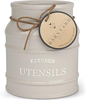 Barnyard Designs Ceramic Utensil Crock Holder for Kitchen Counter