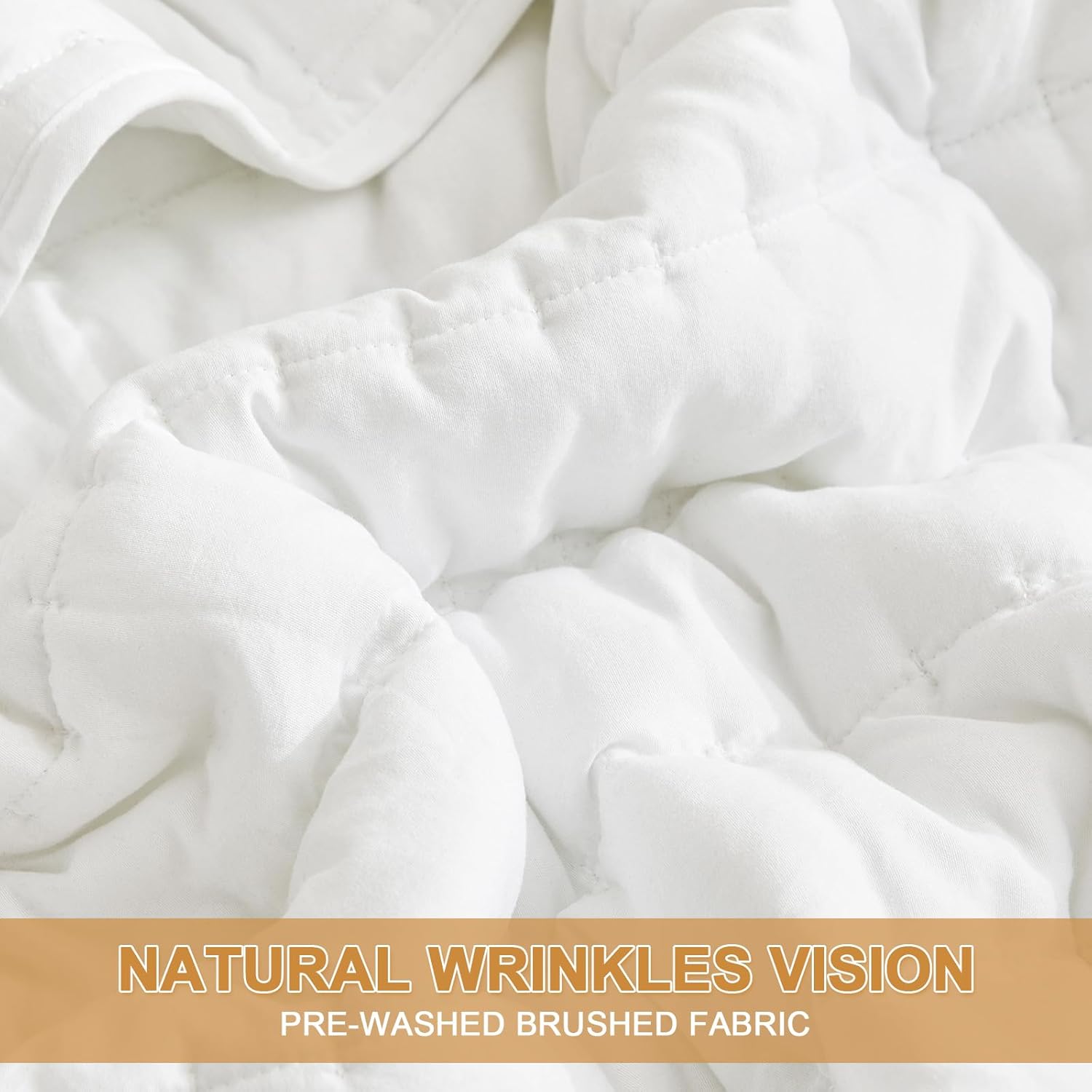 White Queen Size Quilt Bedding Set, Reversible Lightweight Bed Spreads Oversized Queen Quilted Bedspread for All Seasons, Soft Washable, 3 Pieces, 1 Quilt (90x96 in) & 2 Pillow Shams (20x26 in) - Image 2