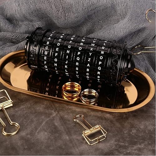 Vista 11 de Cryptex Da Vinci Code Mini Cryptex Lock - Cajas de rompecabezas con compartimentos ocultos, aniversario, día de San Valentín, regalos románticos