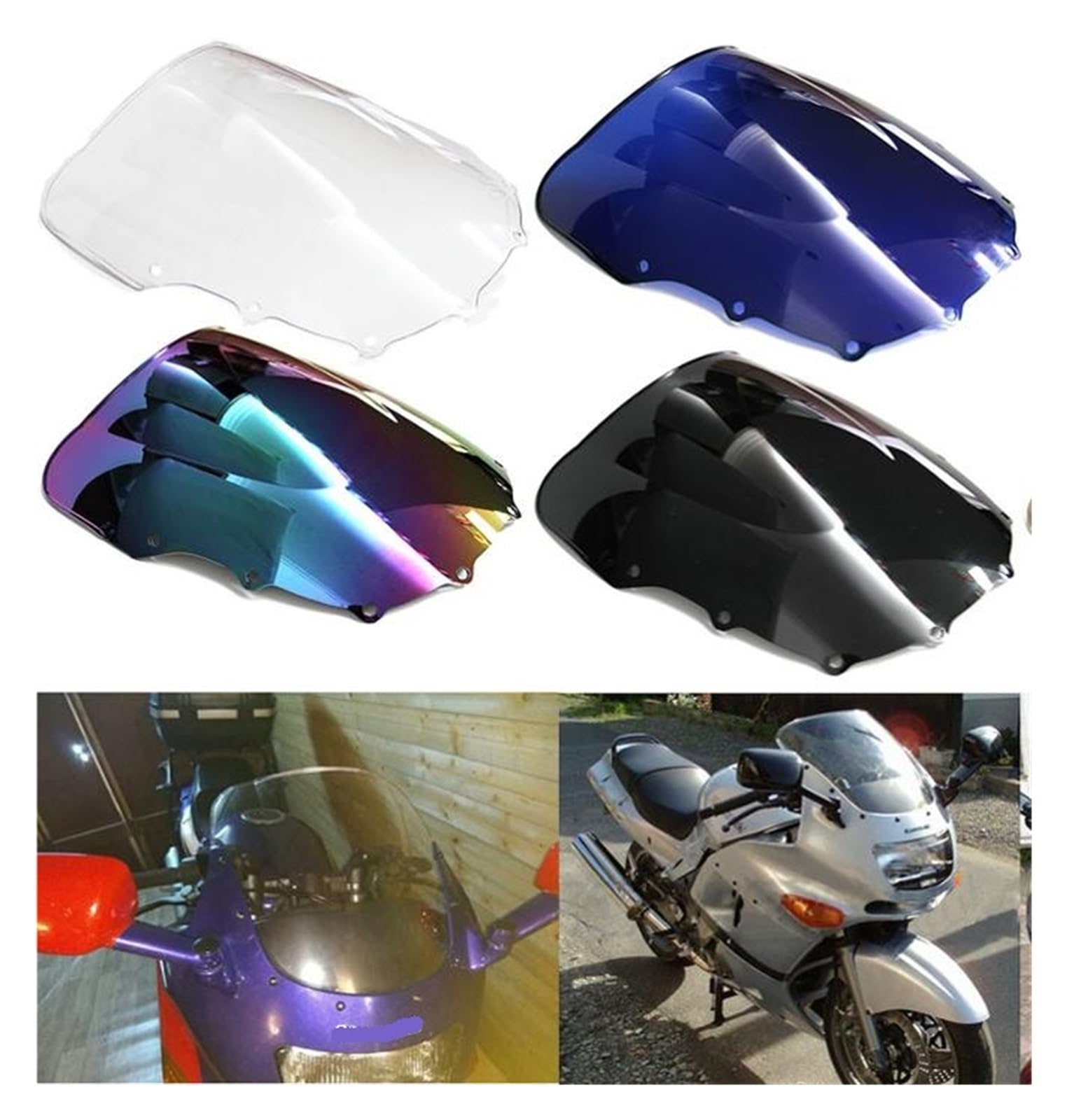 Parabrezza Per Moto Deflettori Del Vento Parabrezza Per Moto Flusso D'aria Per Kawasaki ZZR 600E ZX400N ZZR400 ZZR600 1993-2004 Deflettori