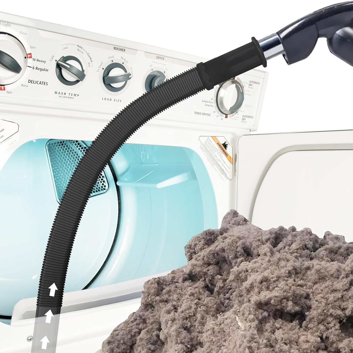 Sealegend Dryer Vent Cleaner Kit Vacuum Hose Attachment Compatible with Most Vacuum Cleaner, Quickly Lint Remover Cleaning Supplies