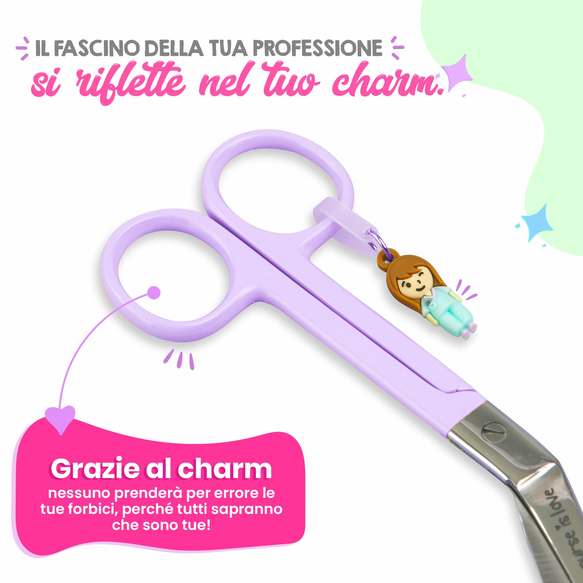 Forbici da infermiere smussate Lila - forbici mediche angolate per bendaggi