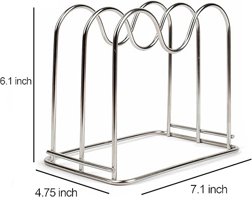 Miniatura 3 de LENITH Soporte para tabla de cortar de alambre de acero inoxidable, organizador de tabla de cortar para cocina con 2 seccionales