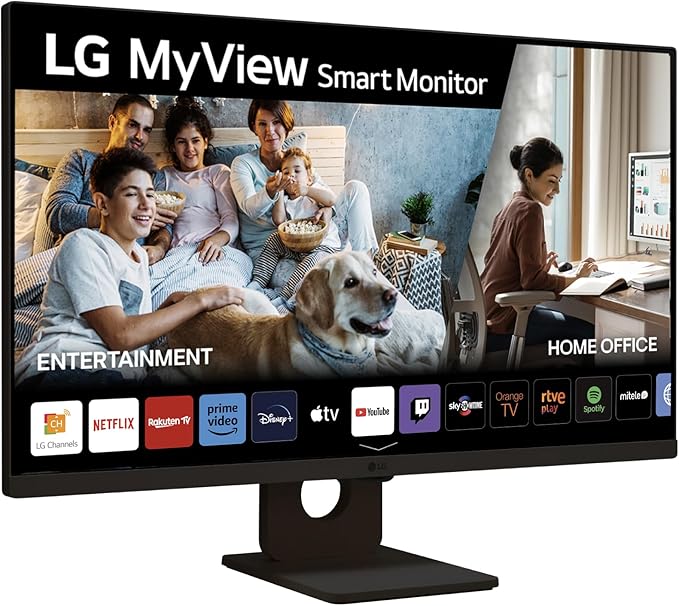 LG 27SR50F-B - Smart monitor, 27 Pulgadas, IPS, Full HD de 16:9 webOS23, bluetooth, altavoces y mando a distacia, 2x HDMI, 2xUSB, Negro