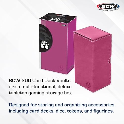 Vista 32 de BCW Deck Vault-LX 200 - Azul Estuche de cartas premium con capacidad de 100 tarjetas, cierre magnético y bandeja de dados Para Magic Commander