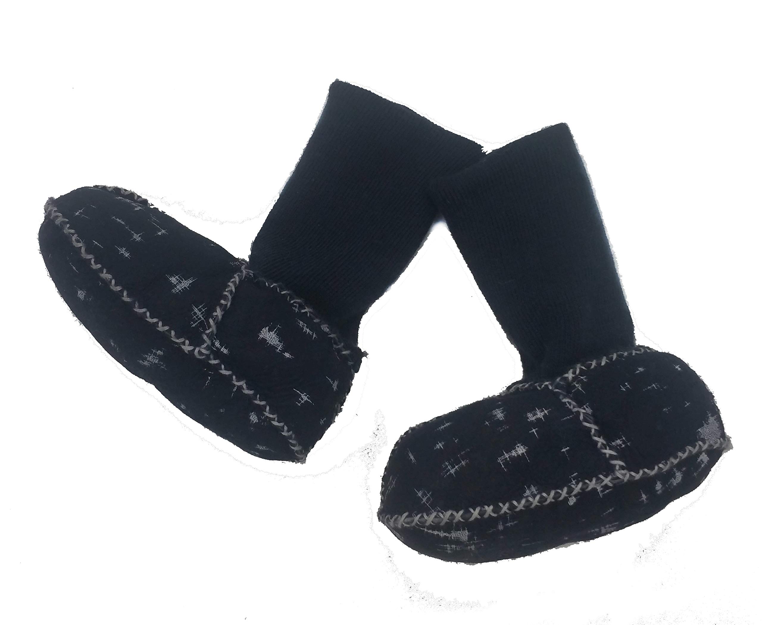 Hima Toddler Baby Shearling Booties (7M(14cm), Navy/White)