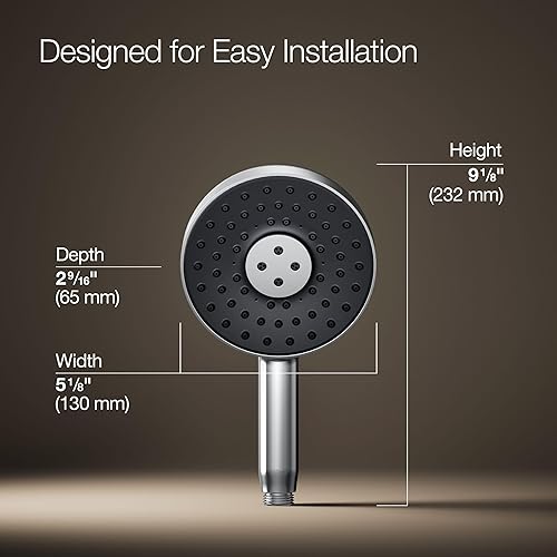 Miniatura 3 de Kohler 26282-CP Statement Round Multifuntion - Ducha de mano de 2,5 gpm, cromo pulido