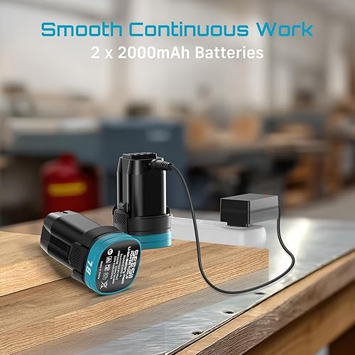 Miniatura 6 de SEESII Kit de Destornillador de Impacto de 16.8V, Juego de Destornillador de Impacto Inalámbrico Hexagonal de 1/4 pulgadas y 2×2.0Ah Baterías,