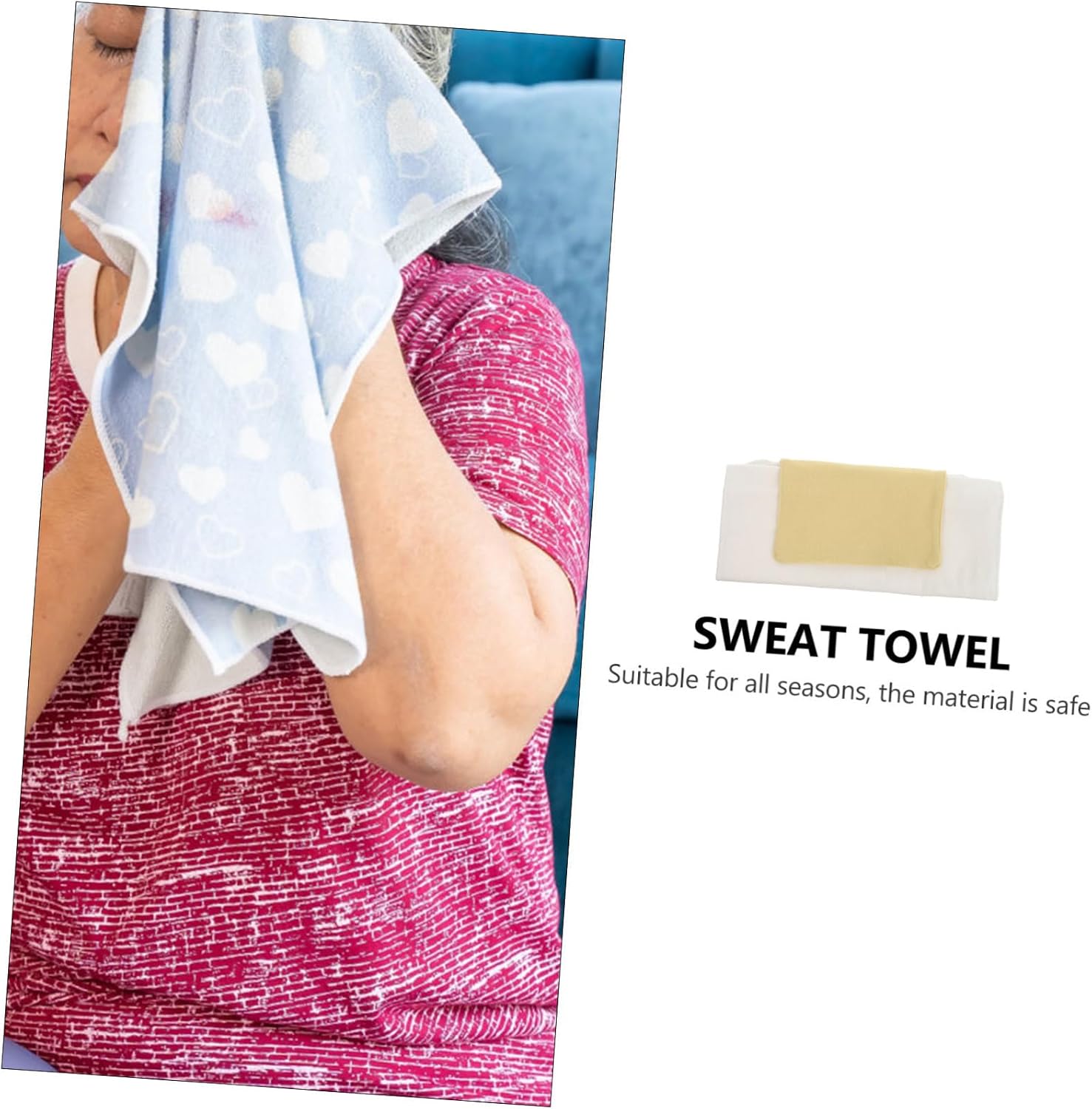 2Pcs Cotton Gauze Sweat Absorbent Towels for Pregnant Women and Seniors Soft Breathable and Quick-Drying Back Towels for Hot Weather and Everyday Use