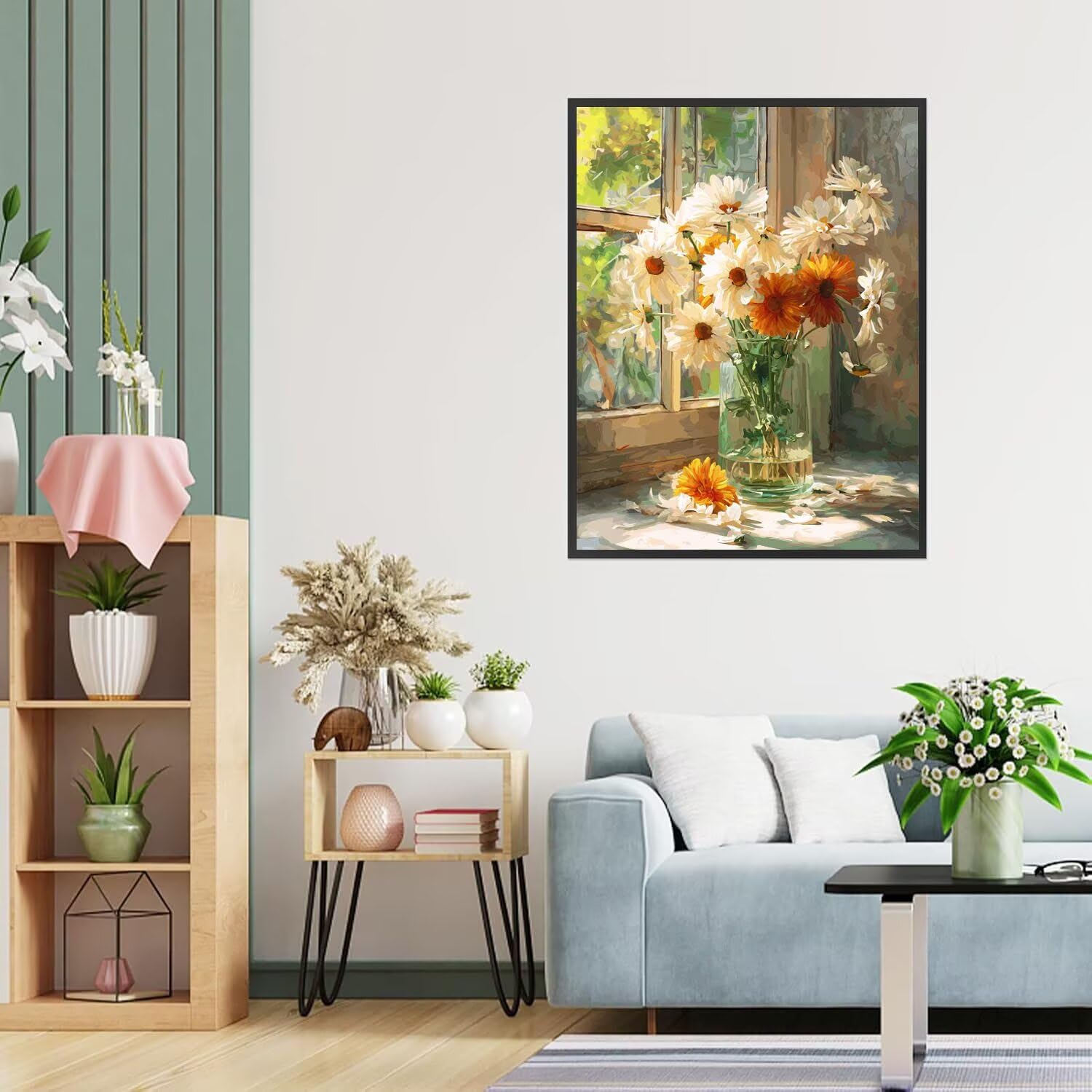 Dipingere con i Numeri Adulti Autunno, Fiori Dipingere con i Numeri Bambini DIY Kit, Set Premium con Pennelli, Decorazione Casa & Creativo Regalo di Compleanno, Attività di Tempo libero 70x95cm z-358