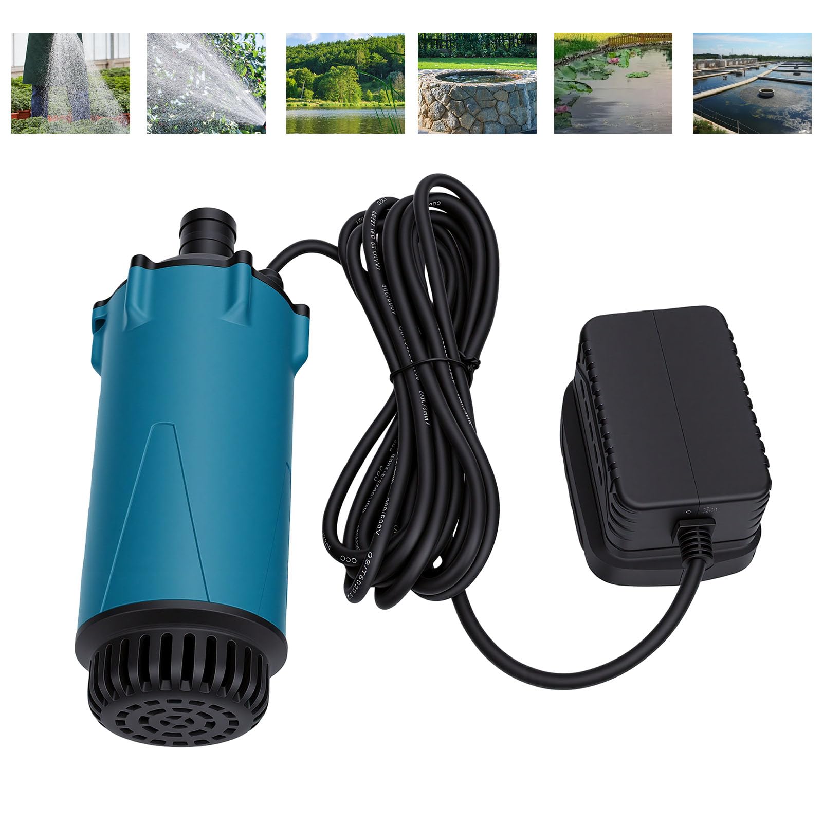 Pompa Sommergibile Senza Fili, Pompa di Trasferimento Portatile da 120 L/h con Custodia Protettiva per Batteria, per Drenaggio Piscina Seminterrato Laghetto da Giardino, Adatta