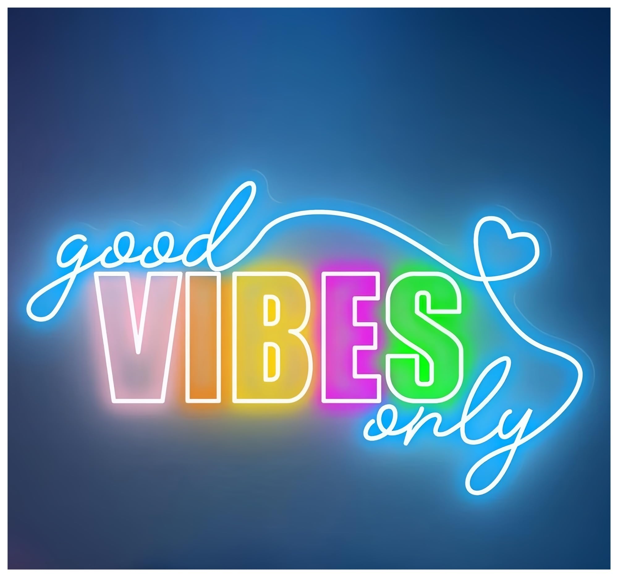 SHOUXI Sign Lamp Good Vibes Only Neon Sign,Wedding Decor Bar Decor(D,60cm)