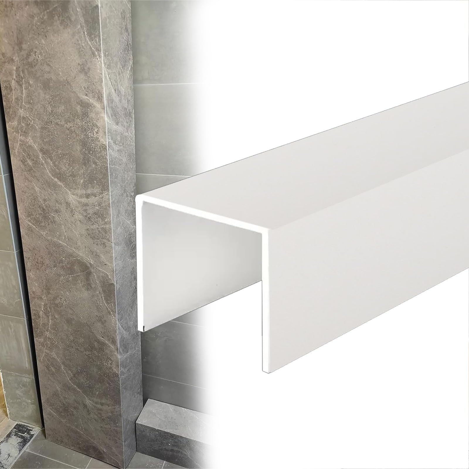 Hiding U Shape Pipe Cover Wall, Pipe Coverings Decorative Indoor for Cooker Vent Plumbing, Ducting Concealer Shield for Wire Hiding/Pipework Protection(L x W 140 X 12cm/55 x 4.7in)
