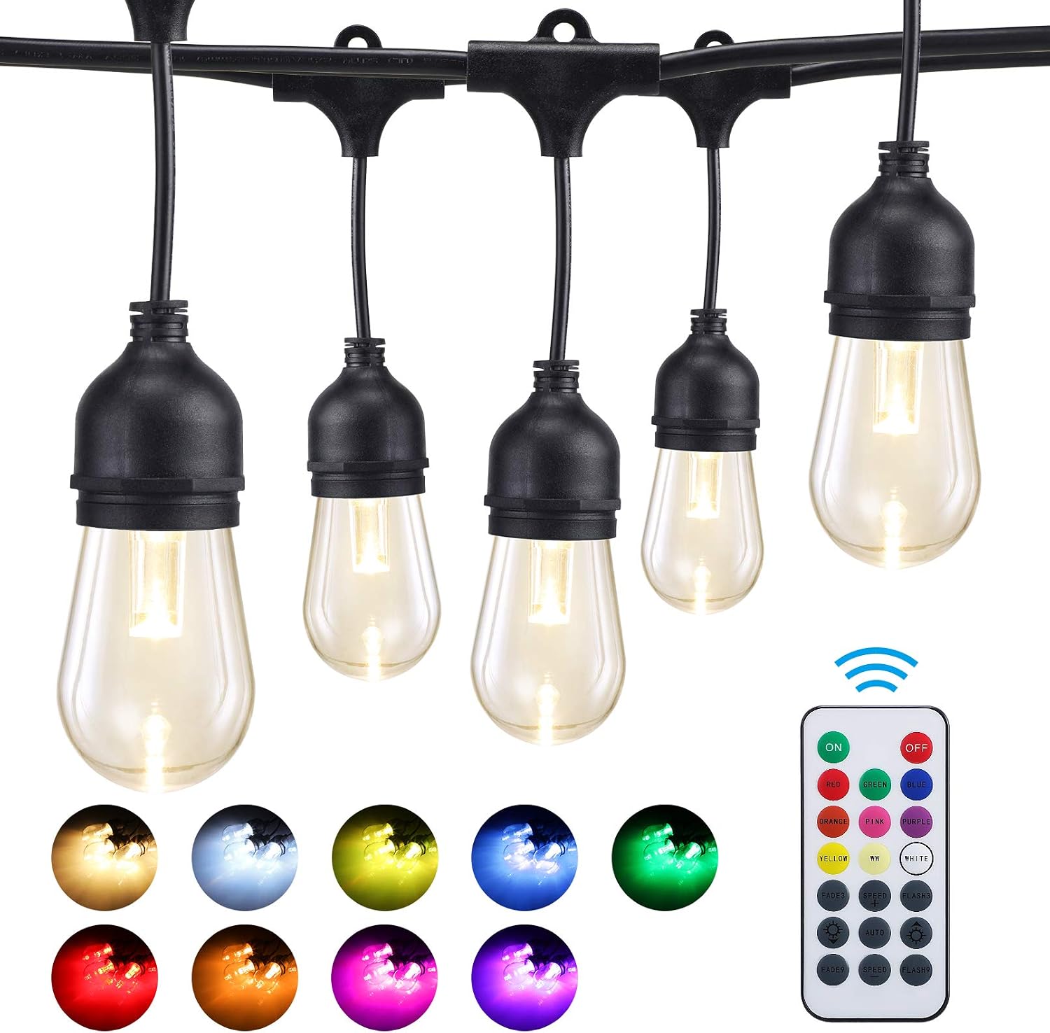 Flash Deals - 80% OFF TORCHSTAR LED Outdoor String Lights, 120V RGB Dimmable Patio Lighting with Remote Control, 15+2 Dimmable Bulbs, IP65 Waterproof for Garden, Backyard, 50ft 🔥 Cashback up to 70% TORCHSTAR LED Outdoor String Lights, 120V RGB Dimmable Patio Lighting with Remote Control, 15+2 Dimmable Bulbs, IP65 Waterproof for Garden, Backyard, 50ft