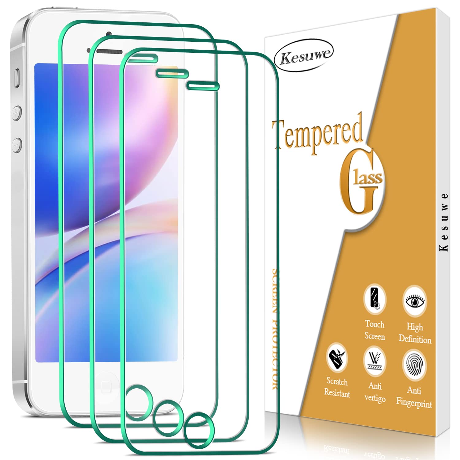 SDTEK 2x Vetro Temperato Per IPhone SE (2016-2019) / IPhone 5 / 5s / 5c Pellicola Protettiva - Foto 4