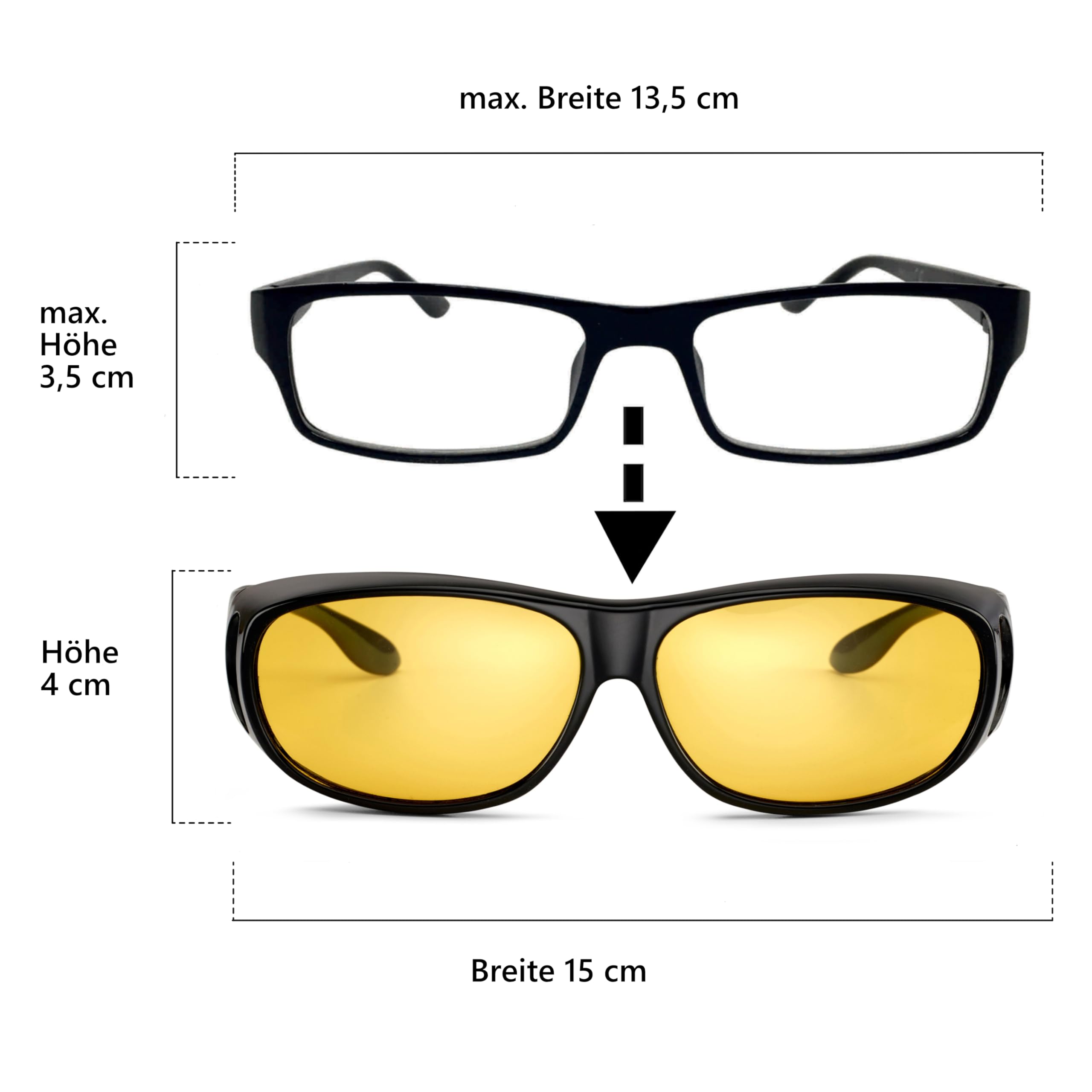 Nachtsichtbrille Nachtfahrbrille Nachtsichtüberbrille NIGHT EDITION Autofahrbrille Anti-Blend-Brille UV 380