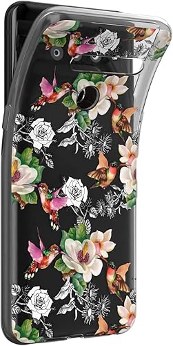 Miniatura 7 de Mertak - Carcasa transparente para LG Stylo 6, 5, 4, K61, K51S, K41S, K30, K20, Q70 y Q60, diseño de estrellas flexible, diseño de girasoles de