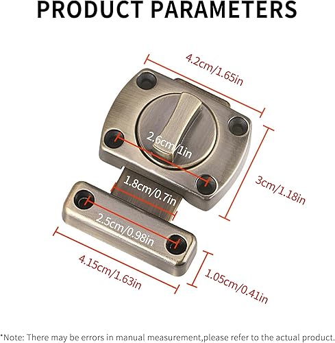 Miniatura 9 de SooGree - Cerradura de puerta de seguridad, cerradura de perno, cerradura de resorte giratorio sólidocerradura de puerta para mascotas, muebles de