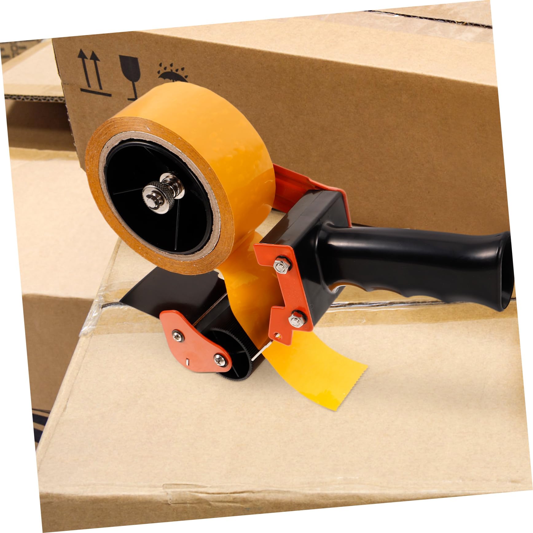 Handlicher zum Schnellen Verpacken von Versandkartons Packbandabroller Tisch Geeignet für Klebeband bis 60mm Breite aus Edelstahl und Eisen