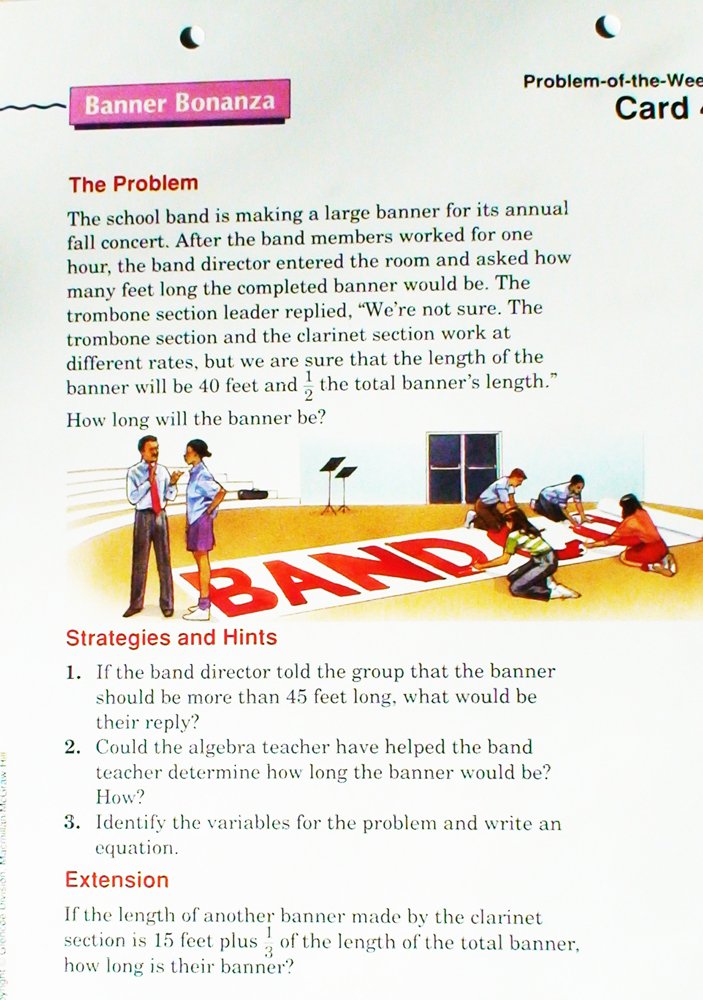 Merrill Algebra 1 Problem of the Week Cards      Flc Crds Edition
