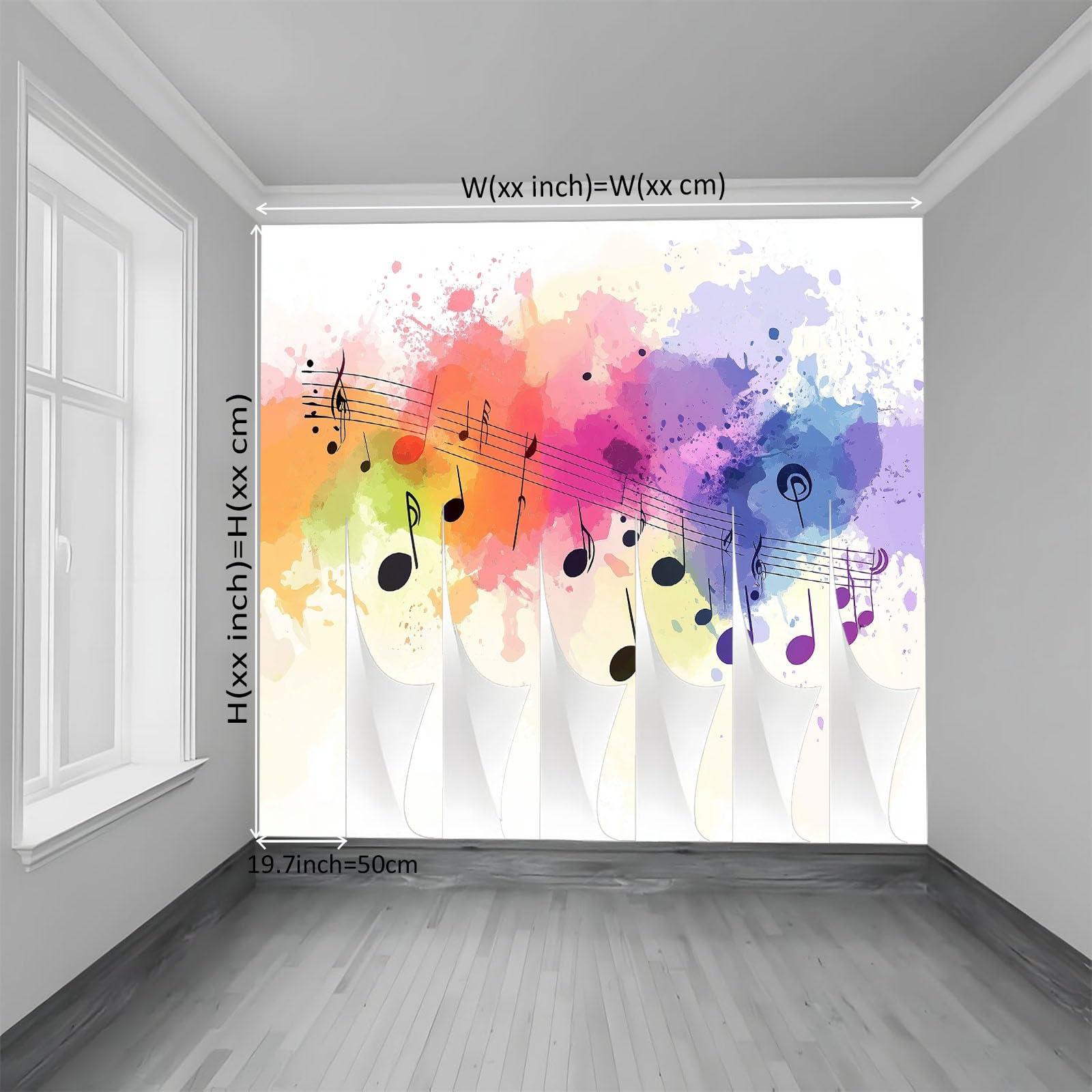 Papel Pintado Infantil 3D Arte Música Símbolos Grafiti 400 x 280 cm - Mural de Pared para Habitación de Niños y Niñas en Tela No Tejida Premium - Diseño Artístico para Soñar Blanco