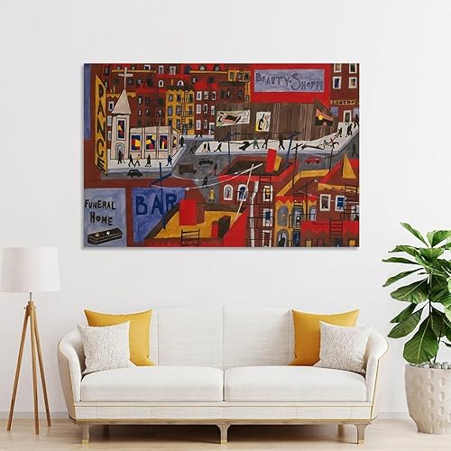 Miniatura 4 de This Is Harlem by Jacob Lawrence - Póster modernista afroamericano, dureza, valor, historia, lienzo, estética, decoración moderna, regalos,