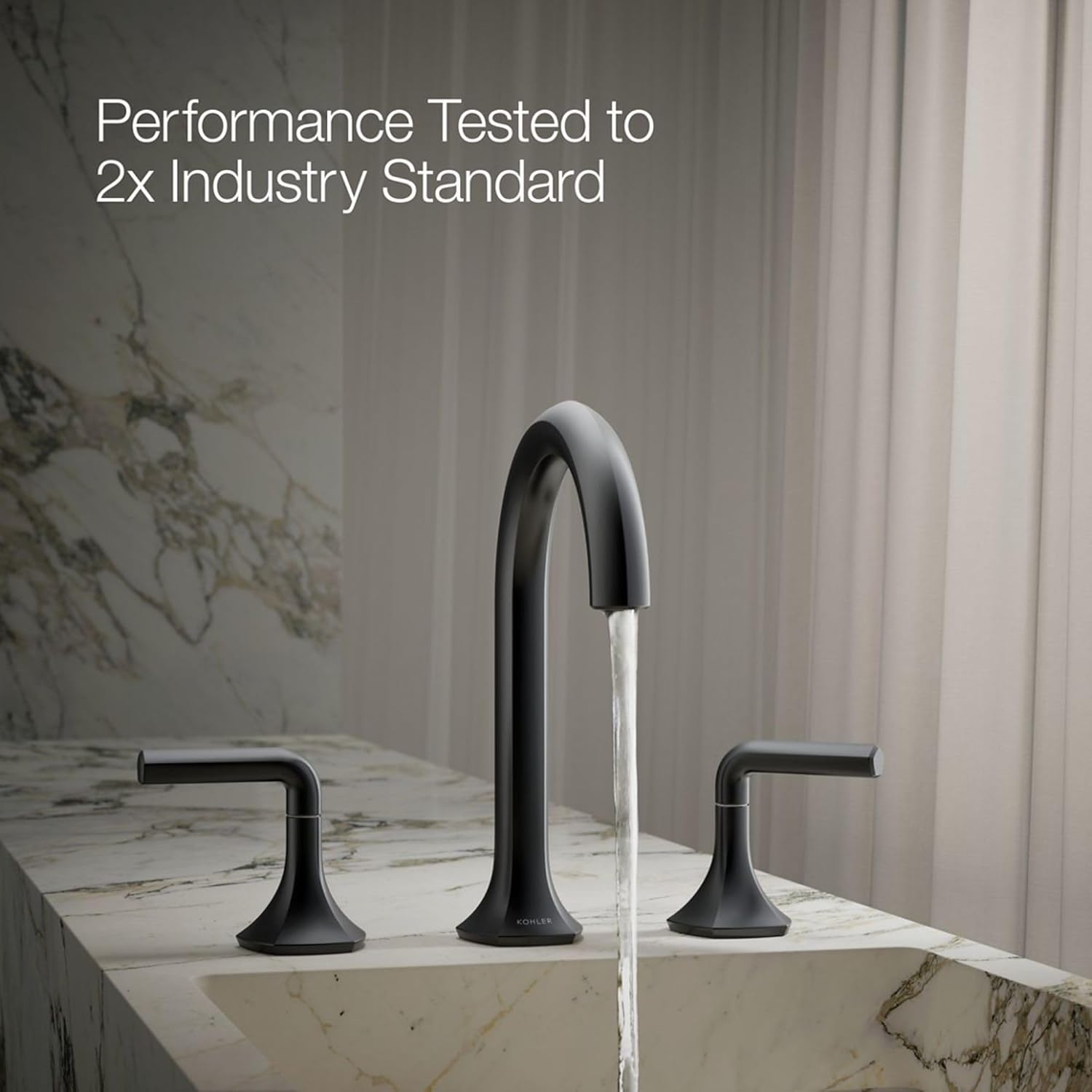 Kohler 27010-4-BL OCCASION™ Lever bathroom sink faucet handles, Matte Black