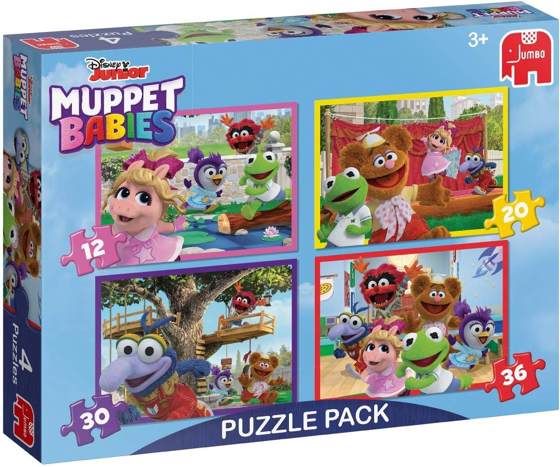 Jumbo 19758 Disney Muppet Babies-4 in 1 Puzzle Pack