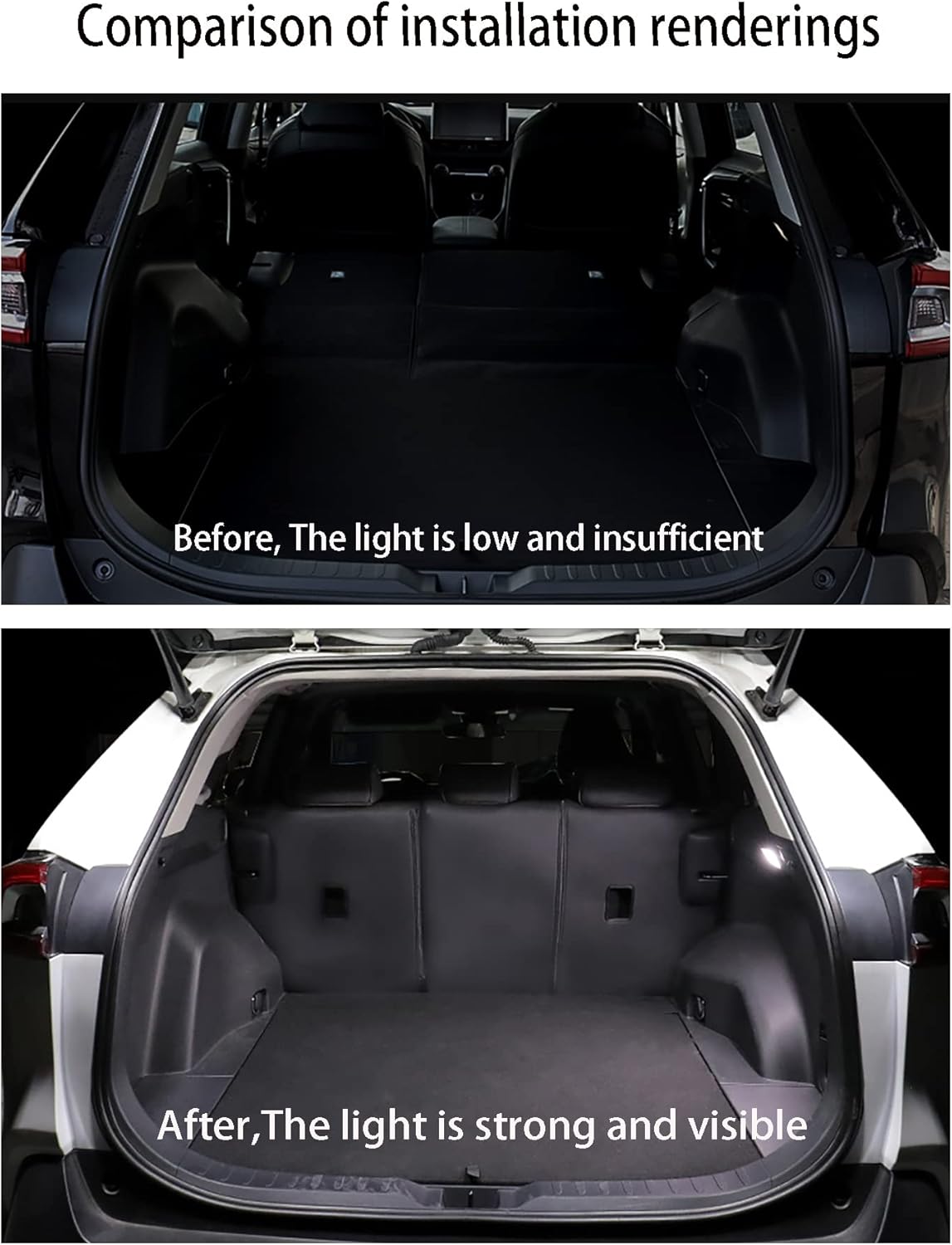 Car Accessories Fit for Toyota RAV4 2022-2023 2024 2025 Trunk Ceiling Lighting Interior Replacement Cargo LED Lights Lamps Kit to Hatch Door 2 PCS