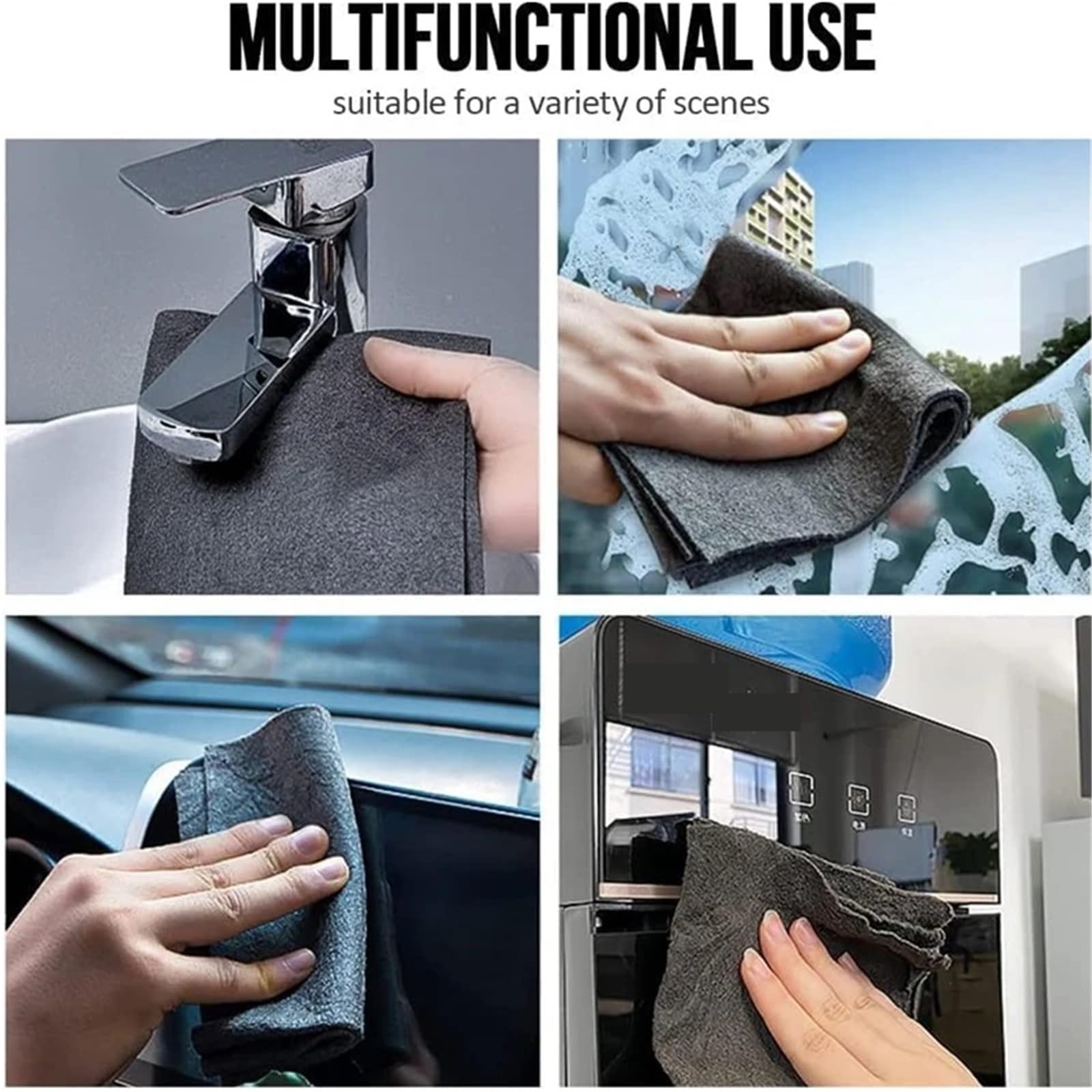 PañOs De Limpieza Paño de Limpieza mágico más Grueso, sin Marca Agua, Trapo Microfibra for Ventana, Vidrio, Toalla Cocina, Lavado Reutilizable