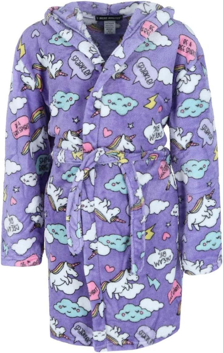 Girl's Plush Unicorn Robe, 14/16, Purple