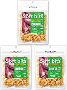 Sweet Potatoes, 3 Pack Set, Groove Landsha, Chicken Soft Bits, Vegetables Containing Lactobacilus, Perfect for Senior Dogs, Maintain Health, Lactic Acid Bacteria KT-11 Crispatus, 50 Billion