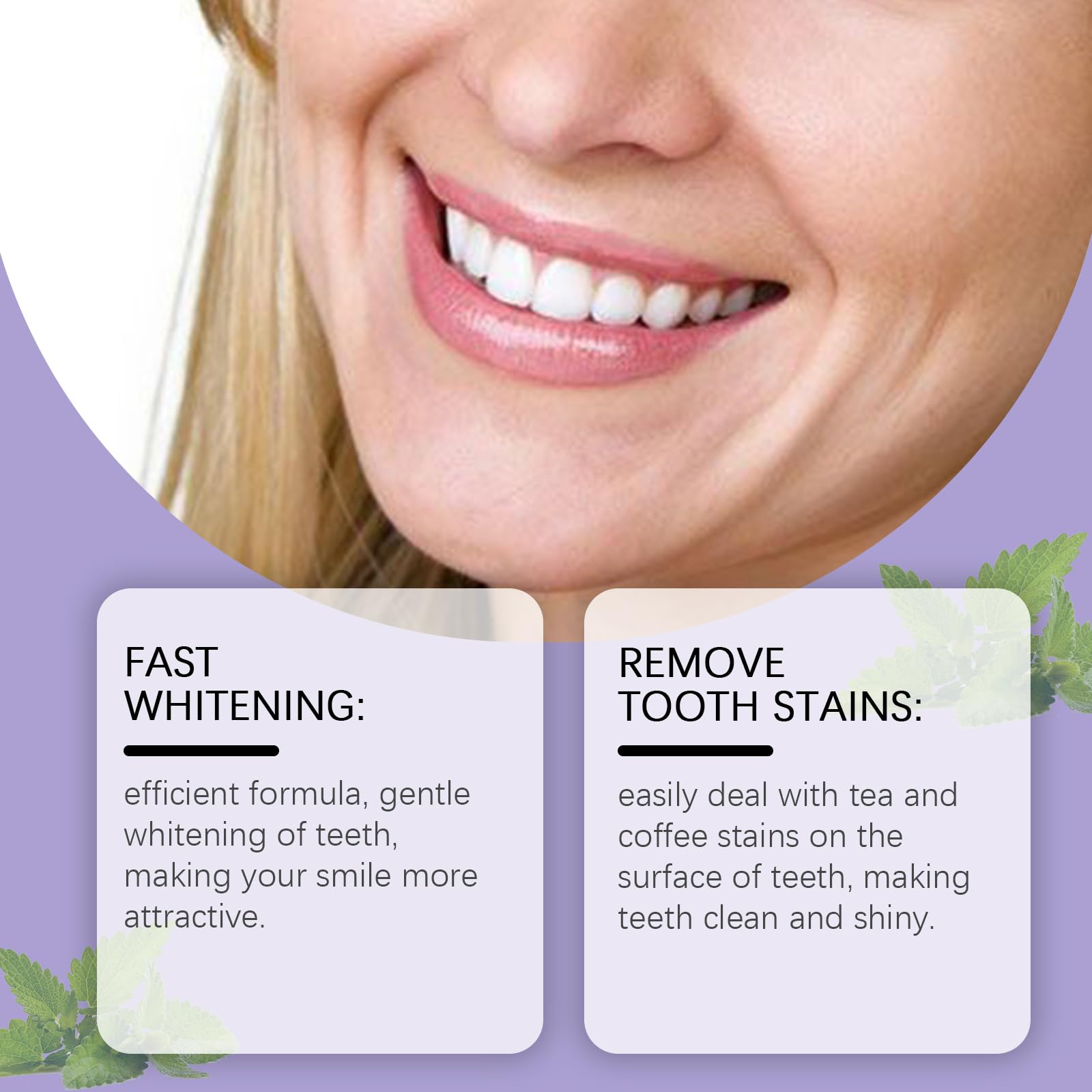 Strisce sbiancanti dentali viola, adatte per denti sensibili, proteggono lo smalto dei denti, rimuovono macchie di caffè, tabacco e vino, rinfrescano l'alito, cerotti detergenti per la cura orale
