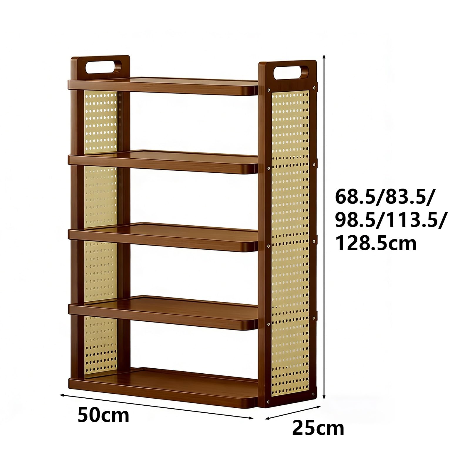 Scaffalatura Legno Scafali Ripostiglio Materiale del Pannello Composito Bordi Arrotondati Capacità di Carico di 5 Kg per Strato Adatto per Studio Scaffale da Cucina in Legno(B,50 * 25 * 68.5cm)