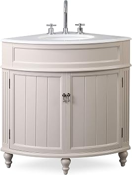 24 Triadsville Taupe Modern Corner Bathroom Sink Vanity ZK-47599TP