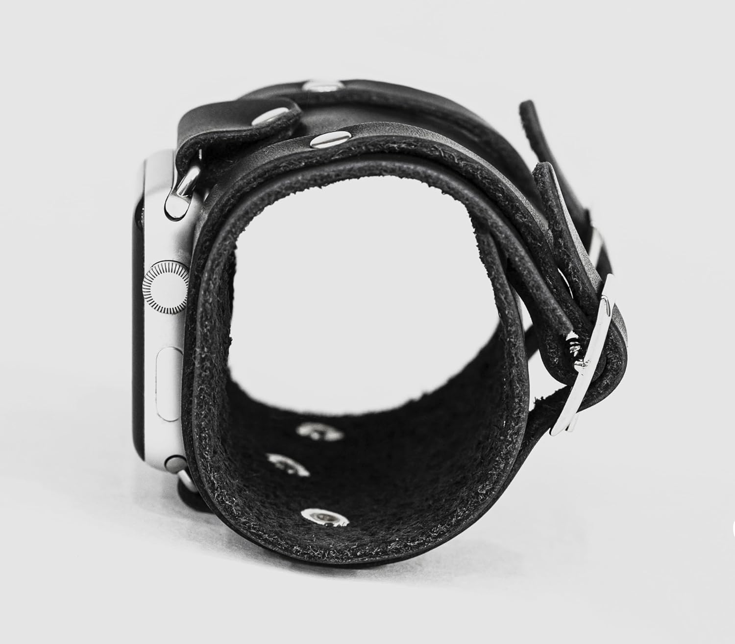 wide Leather cuff band compatible with Apple watch 38mm 40mm 41mm 42mm 44mm 45mm 46mm 49mm, Handmade UA 1715