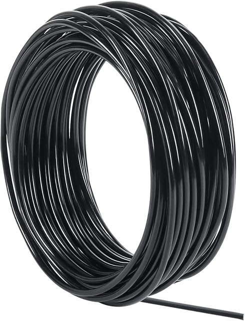 9 Gauge 3mm Aluminum Craft Wire, 50 Feet Bendable Metal Wire for Sculpting, Bike Modelling Skeleton Crafting Floral Making, Jewelry Making, Wire Weaving and Wrapping (Black)