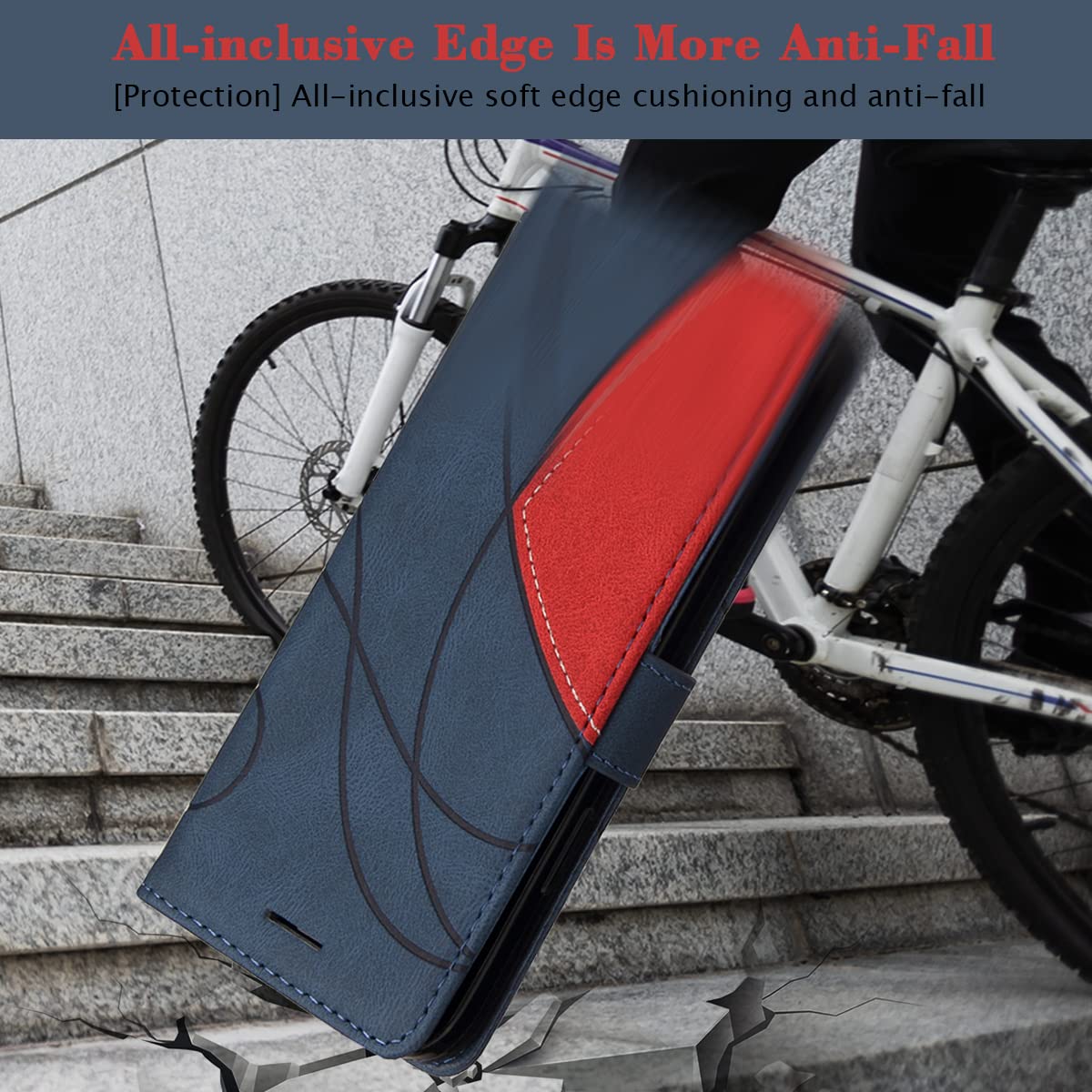 Cover In Pelle PU Con Portafoglio E Cavalletto Per Motorola Moto E13, Inclusa Pellicola In Vetro Temperato E Strumenti Di Installazione - Nero