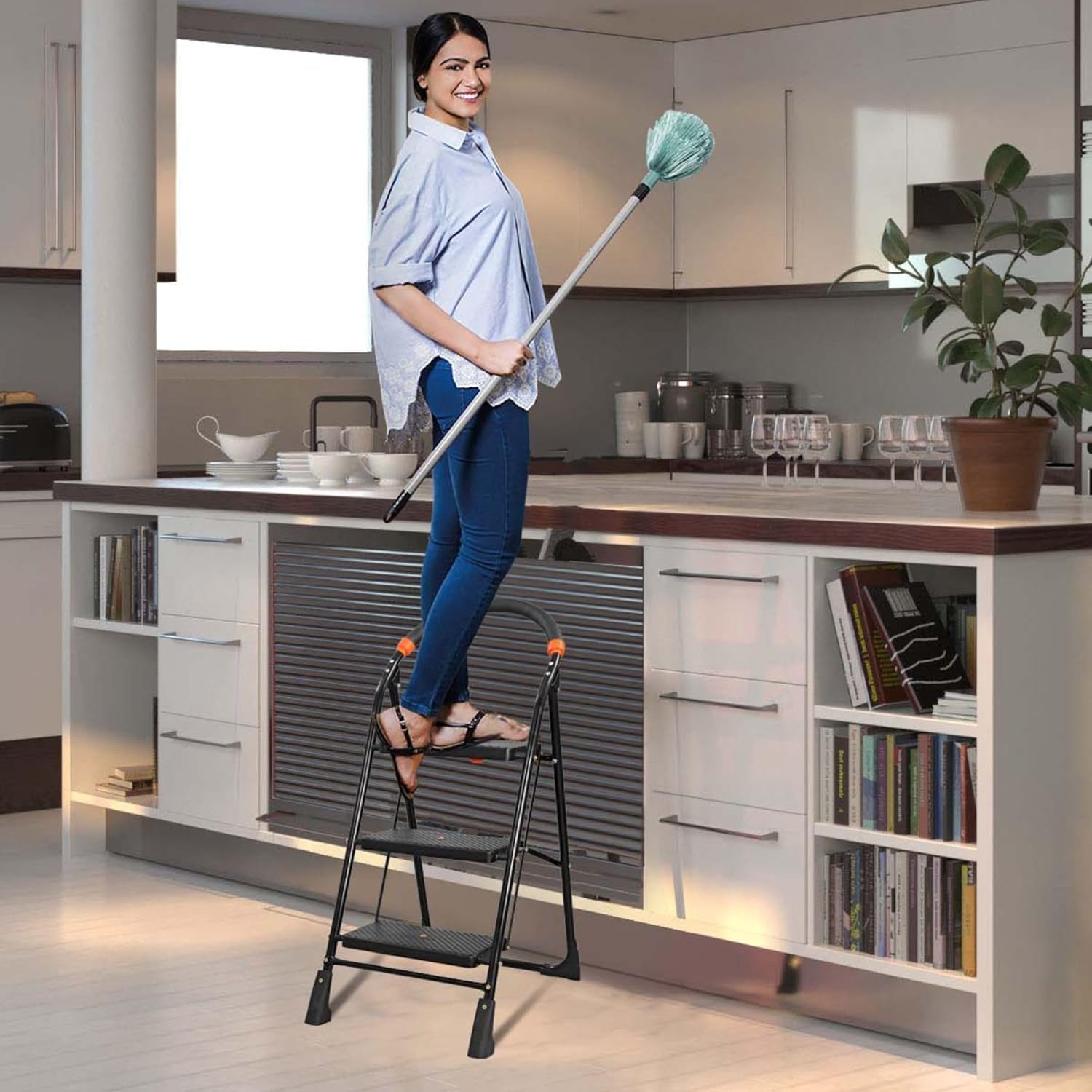 Trendy 3-Step Folding Ladder - Durable & Easy Setup -7 Trendy 3-Step Folding Ladder - Durable & Easy Setup -7