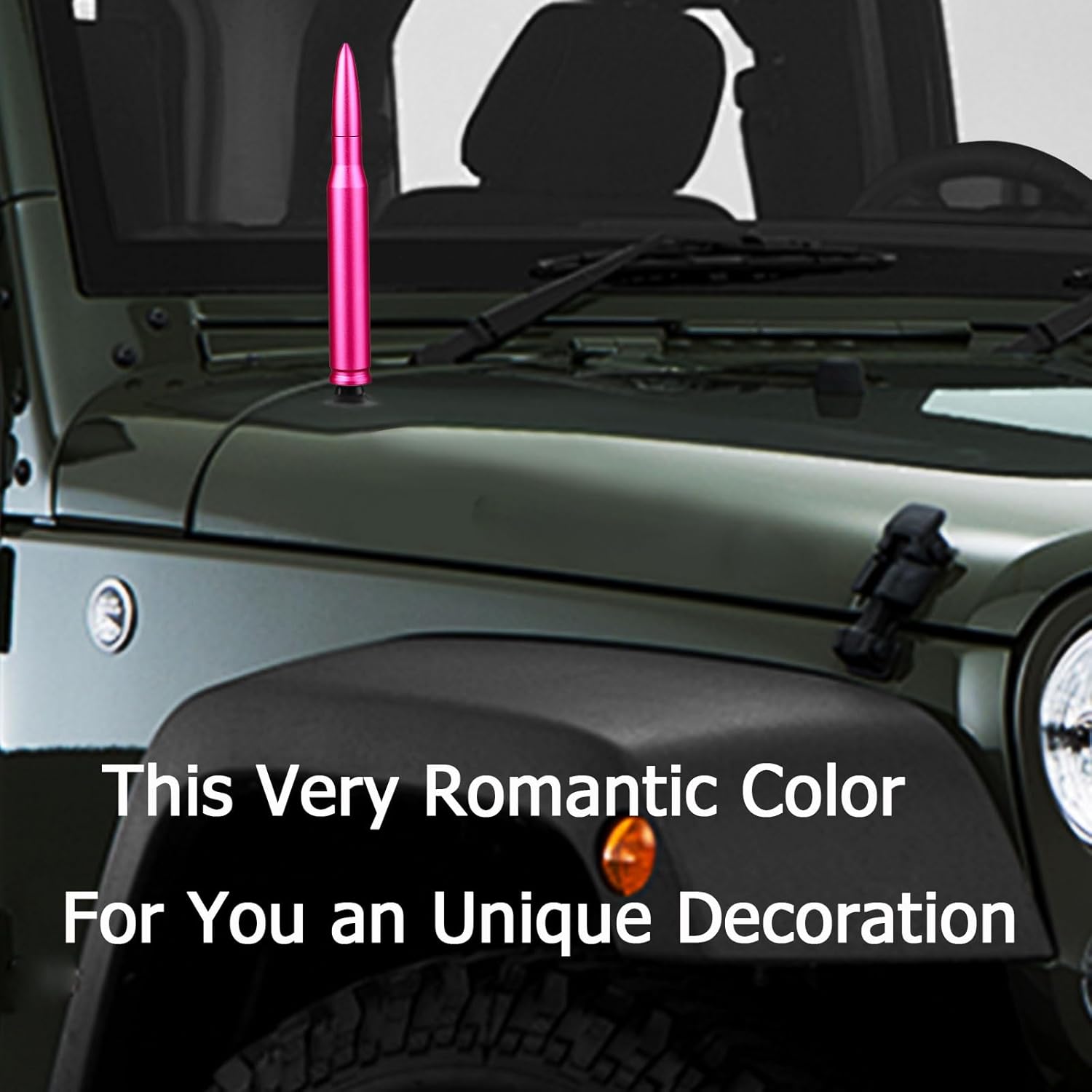 7.8in Car Truck Antenna Bullet Antenna Truck Accessories Silverado 1500 Ford F150 Dodge Ram 1500 GMC Sierra 1500 Ranger Short Replacement Antena para Carro (Rose Red, 7.8in Matte Texture)