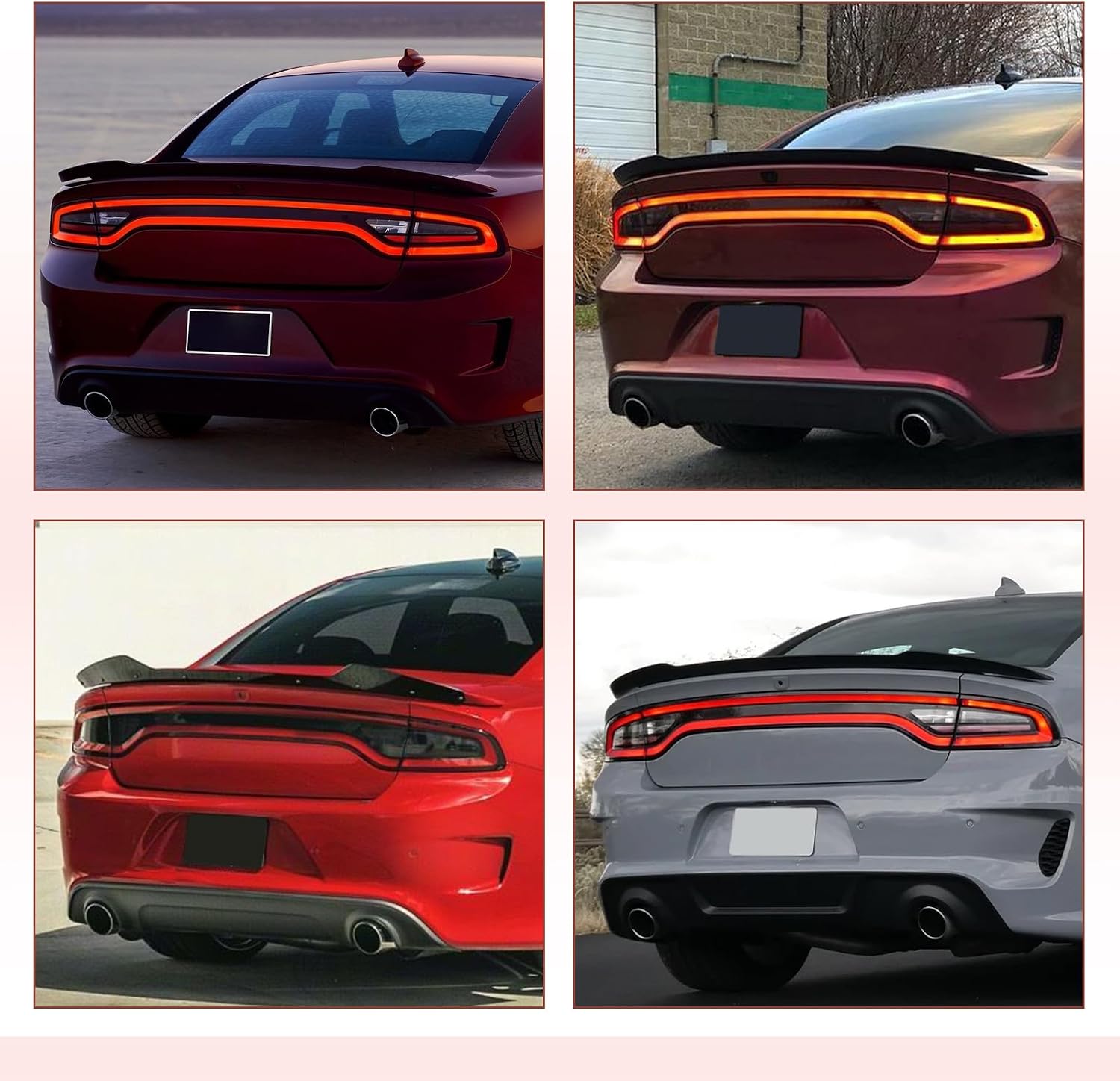 Rear Wickerbill Spoiler Compatible with 2015-2023 Dodge Charger SRT Hellcat Scat Pack Add-on Rear Wicker Bill Spoiler with RivNut Tool Gloss Black