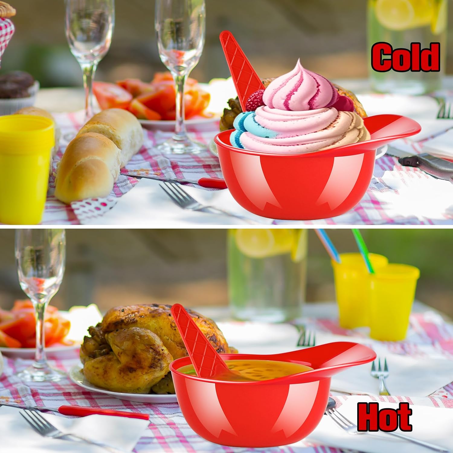 MEEZY 30 Set Baseball Helmet Ice Cream Bowls with 15 Mini Dessert Cups and 15 Spoons, 8oz Reusable Baseball Cap Snack Dessert Cup Bowls Baseball Party Favors for Kids Sports Birthday Party Supplies image 5